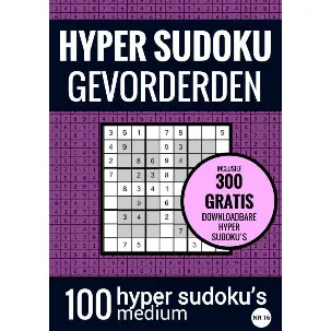 Afbeelding van Sudoku Medium: HYPER SUDOKU - nr. 16 - Puzzelboek met 100 Medium Puzzels voor Volwassenen en Ouderen
