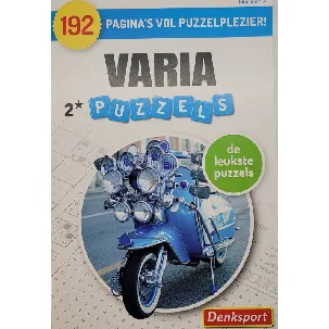 Afbeelding van Denksport Varia 2* puzzelboek - 192 pagina's met diverse puzzels kruiswoord woordzoeker- doorlopers sudoku zweeds