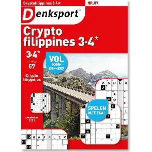 Afbeelding van Denksport Puzzelboek Cryptofillipines 3-4*, editie 57