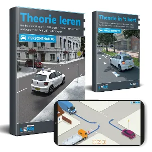 Afbeelding van Auto Theorieboek 2024 Rijbewijs B met Samenvatting en Apps - Theorie Leren CBR examen - Lens Media