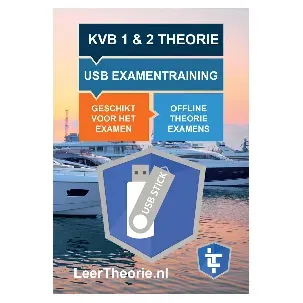 Afbeelding van Vaarbewijs 1 en 2 – USB-Stick Pleziervaartbewijs Examentraining – 10 examens KVB 1 + 5 examens KVB 2 - Ontworpen voor het CBR KVB 1 en 2 Examen