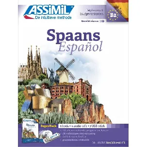 Afbeelding van Assimil Spaans zonder moeite - superpack(1 boek+ 4 audio-cd's + 1 USB)