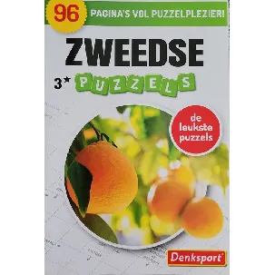 Afbeelding van Denksport 3 sterren Zweeds puzzelboek - 96 Zweedse puzzels sinasappels