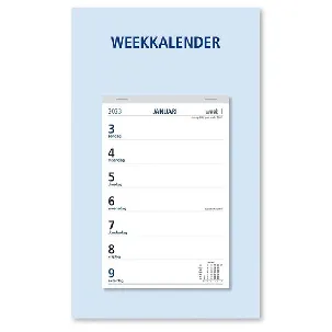 Afbeelding van Castelli kalender H52 2023 - 1 week A5 kolom - Weekkalender neutraal schild - 1 week per pagina - liggend - 20 x 33 cm - Blauw