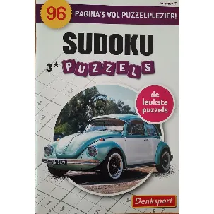 Afbeelding van Denksport Sudoku 3* puzzelboek - 96 puzzels 3 sterren VW kever