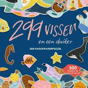 Afbeelding van 299 vissen en één duiker