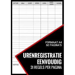 Afbeelding van Uren Registratie Eenvoudig - Urenregistratie Boekje voor Personeel, Medewerkers, Werknemers, ZZP-ers, Freelancers