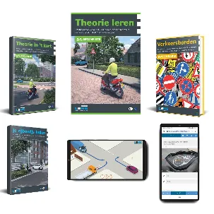 Afbeelding van Theorieboek Scooter 2024 Compleet pakket - Brommer Rijbewijs AM - Met Theorieboek, Online, Samenvatting en meer - Lens Media