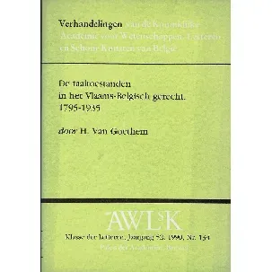 Afbeelding van De taaltoestanden in het vlaams-belgisch gerecht 1795-1935