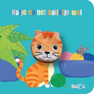 Afbeelding van Kartonboek met vingerpopje 0 - Katje en het bolletje wol