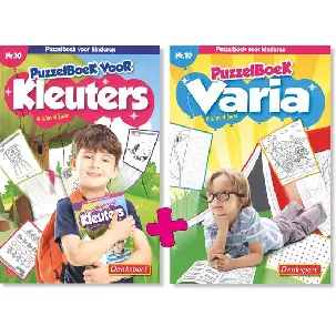 Afbeelding van Denksport - Kinderpuzzelboeken 2 puzzelboeken Kleuters (4 t/m 6 jaar) + Varia (6 8