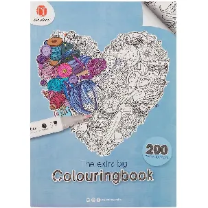 Afbeelding van Decotime Extra Big Colouringbook | 200x Paginas | Bloemen - Mandala | Kleurboek Hard Cover 200 Designs
