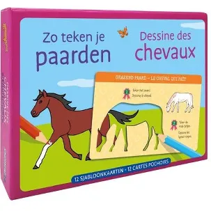 Afbeelding van Zo teken je paarden - 12 sjabloonkaarten / Dessine des chevaux – 12 cartes pochoirs