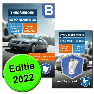 Afbeelding van AutoTheorieboek 2022 Rijbewijs B Auto Theorieboek voor Nederland + Onbeperkt Oefenen USB Stick Theorie-Examens