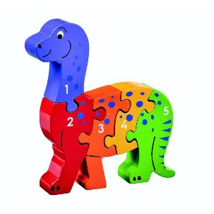 Afbeelding van Houten puzzel Dinosaurus - Leren tellen 1-5
