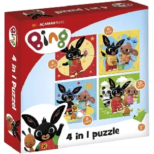 Afbeelding van Bing puzzel 4 in 1 educatief peuter speelgoed Bambolino Toys- kinderpuzzel 4x6x9x16 stukjes leren puzzelen - cadeautip puzzel 3 jaar en ouder