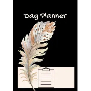 Afbeelding van Dagplanner - Werkplanner - A4 - Boho - Veer - Zwart - Ongedateerd.