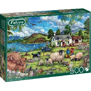 Afbeelding van Falcon puzzel Highland Farm - Legpuzzel - 500 stukjes