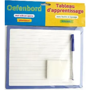 Afbeelding van Oefenbord met stift en spons (uitwisbaar) / Tableau d'apprentissage avec feutre et éponge (effaçable)