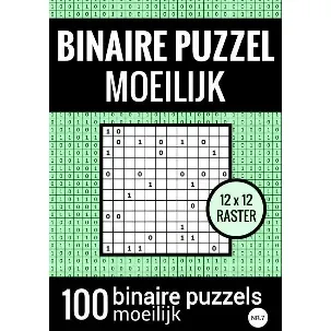 Afbeelding van Binaire Puzzel Moeilijk - Puzzelboek met 100 Binairo's - NR.7