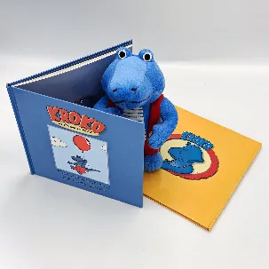 Afbeelding van Geschenkset Kroko, de blauwe krokodil - Giftset - 2 boekjes en knuffel Kroko