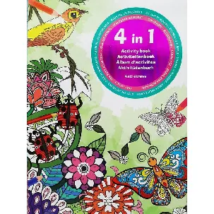 Afbeelding van 4 In 1 Activiteitenboek Volwassenen - Kleurboek - Kleuren Op Nummer- Zoek De Verschillen - Kleurplaten - Punt Naar Punt - Anti Stress Kleur Boek Dieren Bloemen Vogels