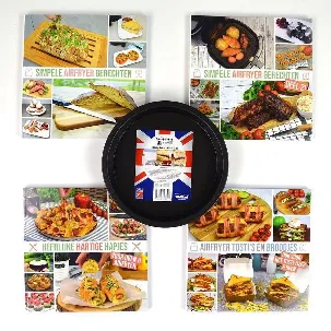 Afbeelding van Heteluchtfriteuse kookboek - 4 heteluchtfriteuse kookboeken + Gratis Bakplaat