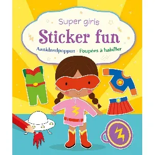 Afbeelding van Super girls Sticker Fun - Aankleedpoppen / Super girls Sticker Fun - Poupées à habiller