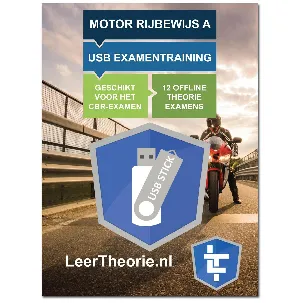Afbeelding van Motor Rijbewijs A - USB Motor Examentraining A - 950 oefenvragen - 19 Theorie Examens - Ontworpen voor het CBR theorie-examen 2022