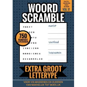 Afbeelding van Puzzelwoordenboek & Meer Vol. 17 - Woord Scramble voor Volwassenen en Ouderen - Extra Groot Lettertype