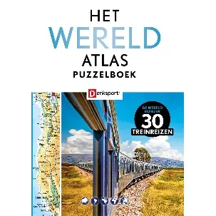 Afbeelding van Denksport Puzzelboek - Het Wereld Atlas Puzzelboek- Treinreizen (BE)