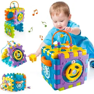 Afbeelding van Allerion Activiteiten Kubus – 6-in-1 Speelgoed – Baby vanaf 1 jaar – Activiteitenkubus met Muziek –