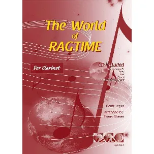 Afbeelding van THE WORLD OF RAGTIME voor klarinet. Met meespeel-cd die ook gedownload kan worden. - bladmuziek, play-along, audio, jazz, blues, Scott Joplin.