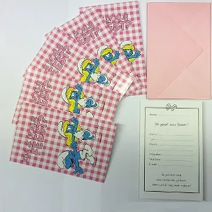 Afbeelding van Smurfen Uitnodigingen met envelop 6 stuks