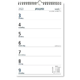 Afbeelding van Castelli kalender H54 2023 - 1 week A5 kolom - Weekkalender wire-o neutraal - 1 week per pagina - liggend - 13.5 x 20.5 cm - Neutraal