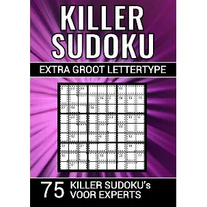 Afbeelding van Killer Sudoku - Extra Groot Lettertype - 75 Puzzels voor Experts