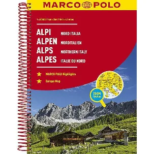 Afbeelding van Alpen - Noord Italië Wegenatlas Marco Polo