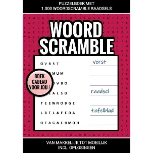 Afbeelding van Boek Cadeau voor Jou! - Puzzelboek met 1.000 Woord Scramble Raadsels