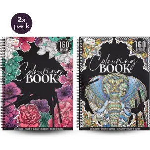 Afbeelding van Craft Sensations Colouringbook for Adults | Set van 2 | Elk kleurboek voorzien van 80 pagina's | Kleurboek voor volwassenen | 320 designs in totaal