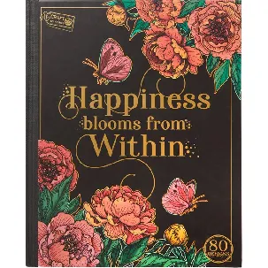Afbeelding van Craft Sensations | Kleurboek In Happiness Blooms From Within | Luxe Kleurboek Voor Volwassenen | Kleurboek Hard Cover 80 Designs