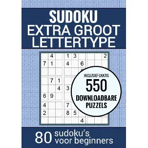 Afbeelding van Boek Cadeau - Sudoku Makkelijk - Puzzelboek voor Ouderen, Senioren, Opa en Oma en Slechtzienden: Grootletter Type XL/XXL