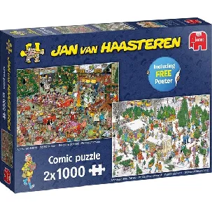 Afbeelding van Jan van Haasteren Christmas Gifts puzzel - 2x1000 stukjes