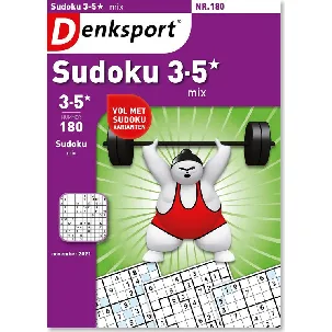 Afbeelding van Denksport Puzzelboek Sudoku 3-5* mix, editie 180
