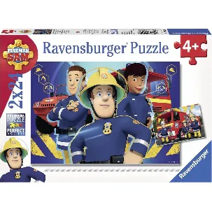 Afbeelding van Ravensburger puzzel Brandweerman Sam helpt je uit de brand - 2x24 stukjes - kinderpuzzel