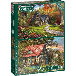 Afbeelding van Falcon puzzel The Woodland Cottage - Legpuzzel - 2 x 1000 stukjes