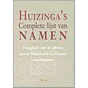 Afbeelding van Huizinga's complete lijst van namen