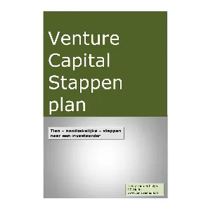 Afbeelding van Venture Capital Stappenplan