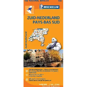 Afbeelding van Regionale kaarten Michelin - Michelin Wegenkaart 532 Nederland Zuid