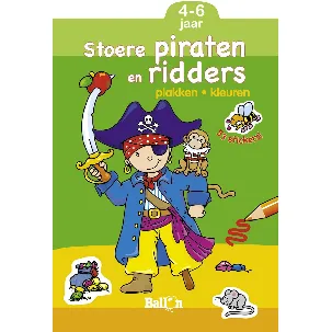 Afbeelding van Plakken en kleuren 1 - Stoere piraten en ridders 4-6 jaar