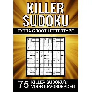 Afbeelding van Killer Sudoku - Extra Groot Lettertype - 75 Puzzels voor Gevorderden